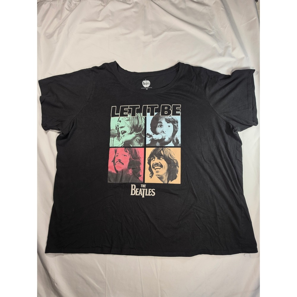 The Beatles Let‎ It Be Graphic Tee Black Short Sleeve Plus Size 3X Band Shirt